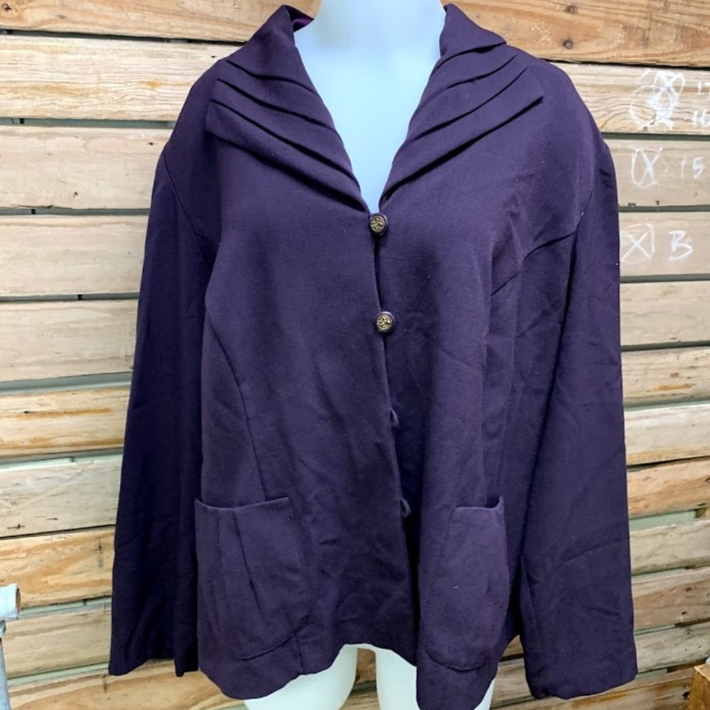 2 piece purple jacket and pant set
